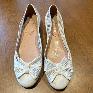 ON SALE! Napoleoni white leather & silver ballet flats (size EU 40)